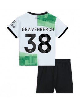 Liverpool Ryan Gravenberch #38 Auswärts Trikotsatz für Kinder 2023-24 Kurzarm (+ Kurze Hosen)